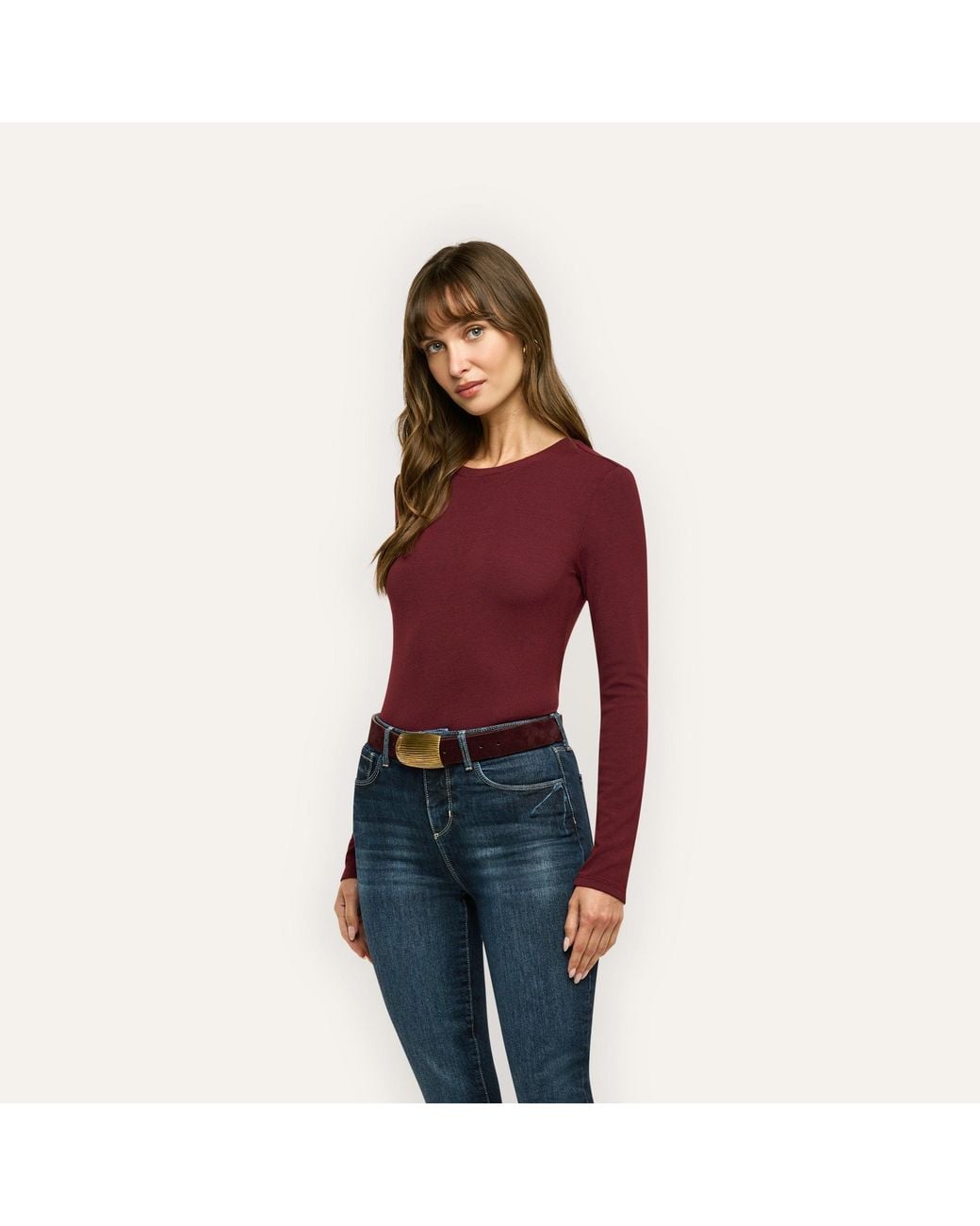 L'Agence Purple Tess Long Sleeve T-Shirt