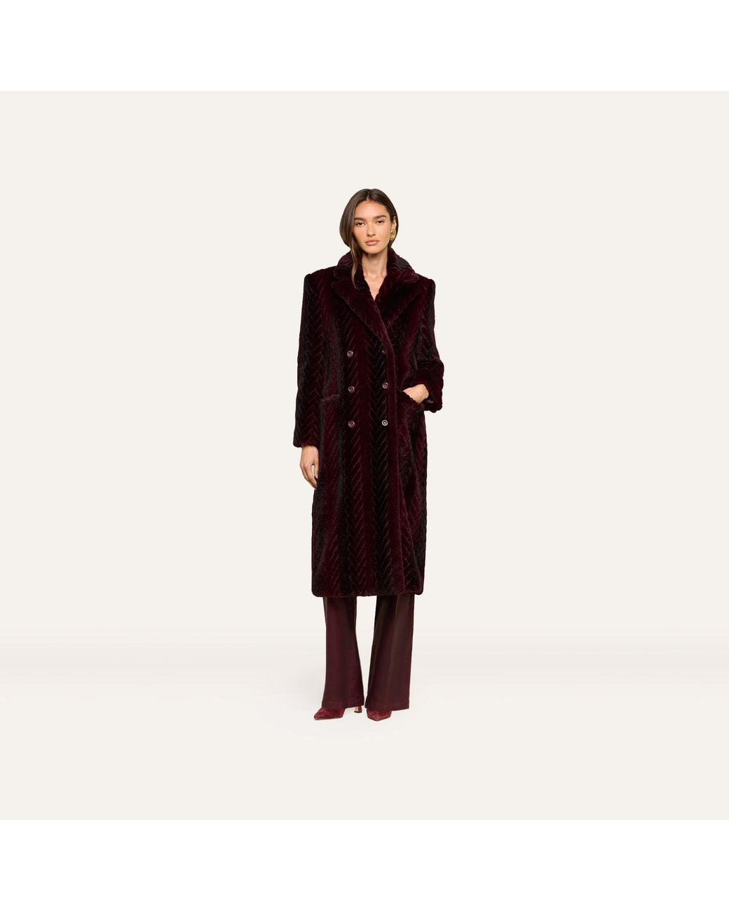 L'Agence Purple Icelyn Faux Fur Coat