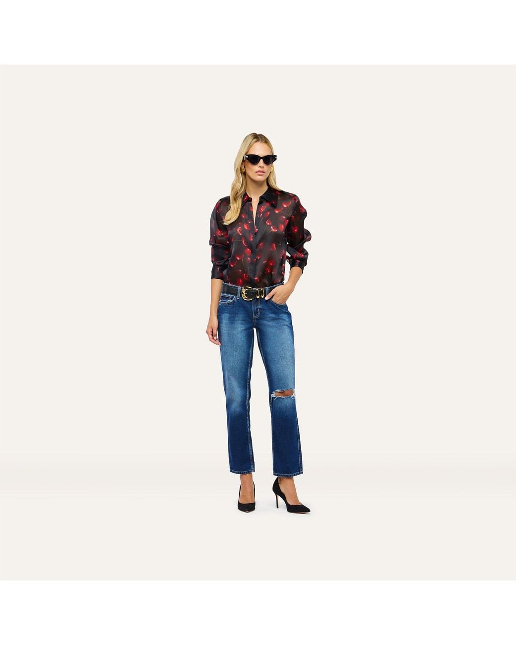 L'Agence Purple 'Agence Sona Silk Blouse Top