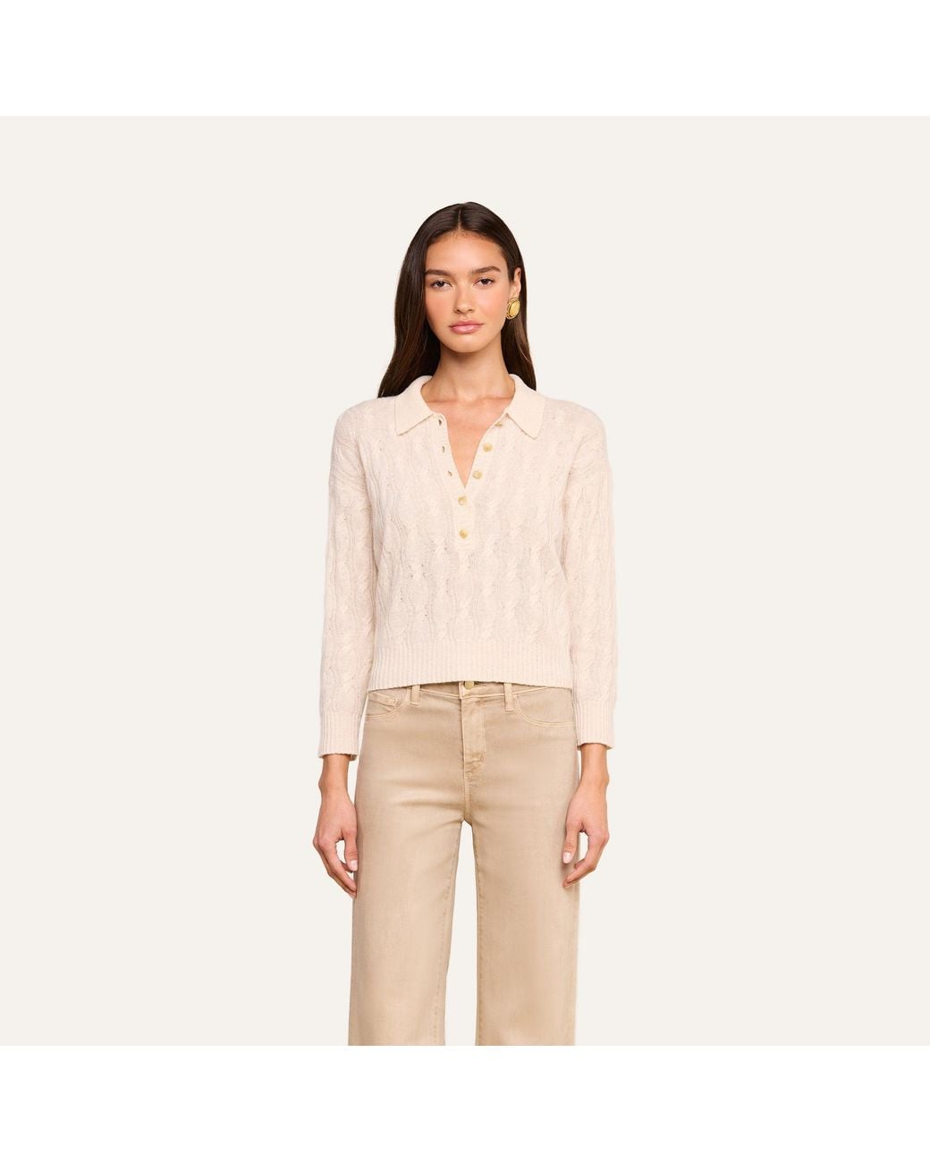 L'Agence Natural 'Agence Airy Cable Knit Sweater