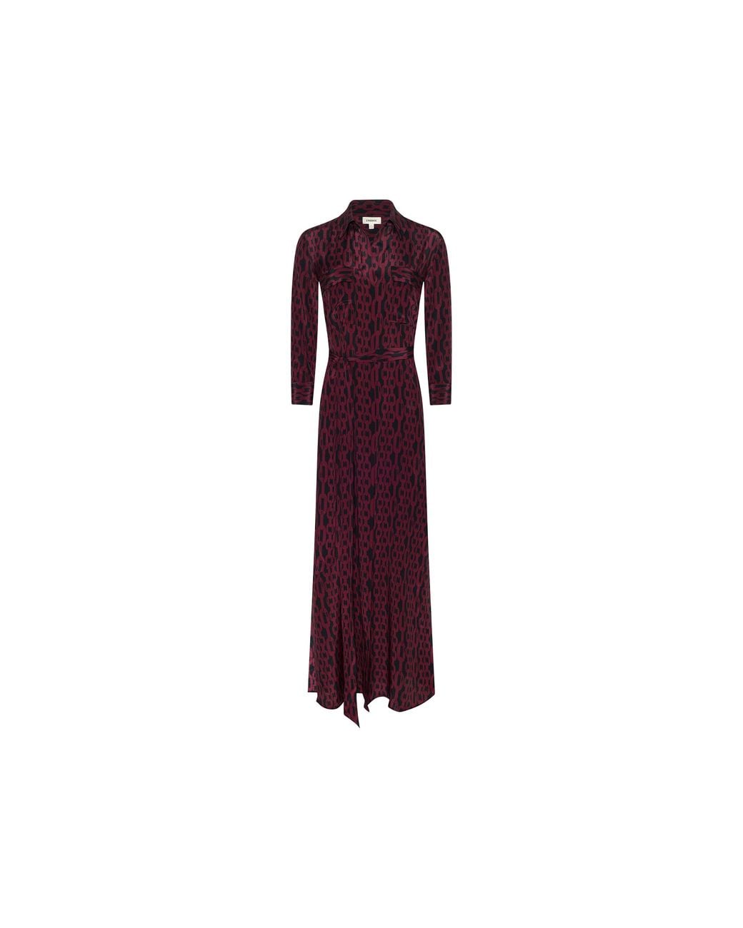 L'Agence Purple 'Agence Cameron Silk Shirt Dress