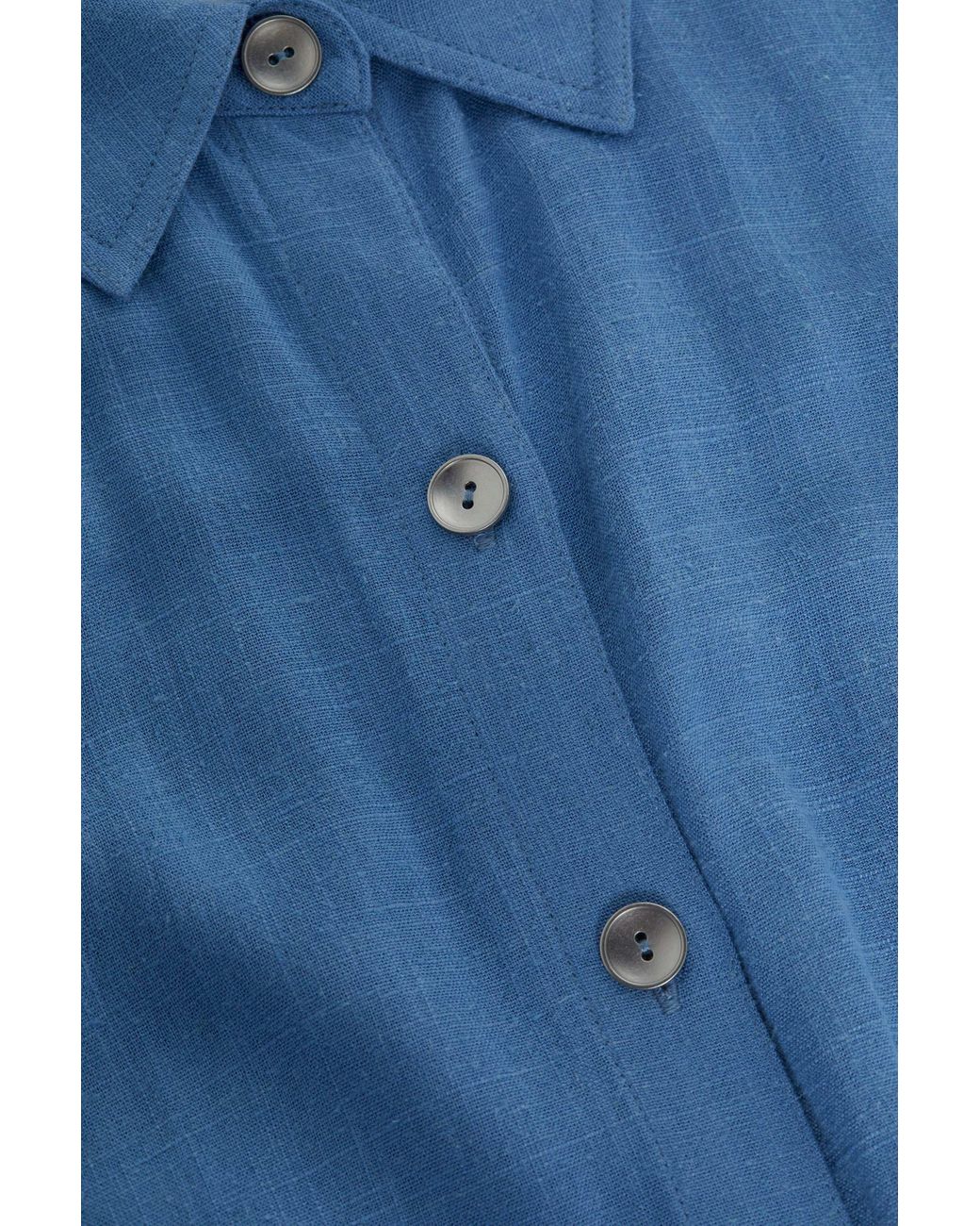 L'Agence Malika Linen-Blend Shirt Dress in Blue | Lyst