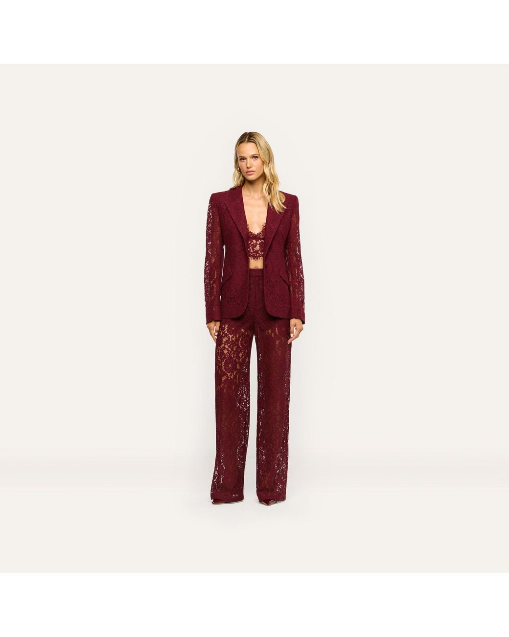 L'Agence Purple Chamberlain Lace Blazer