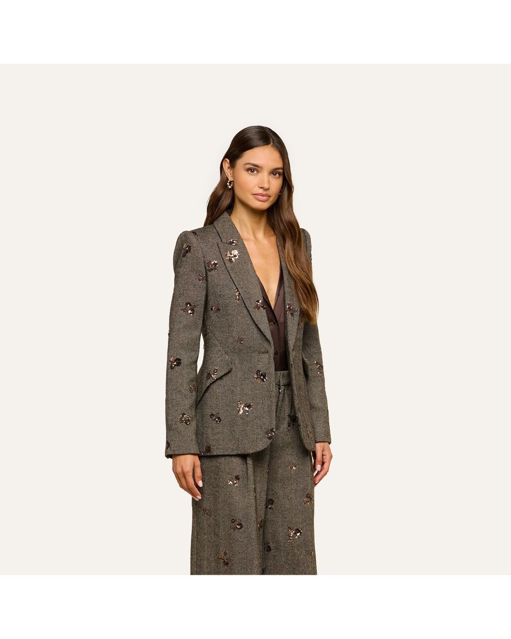 L'Agence Black Chamberlain Sequined Blazer