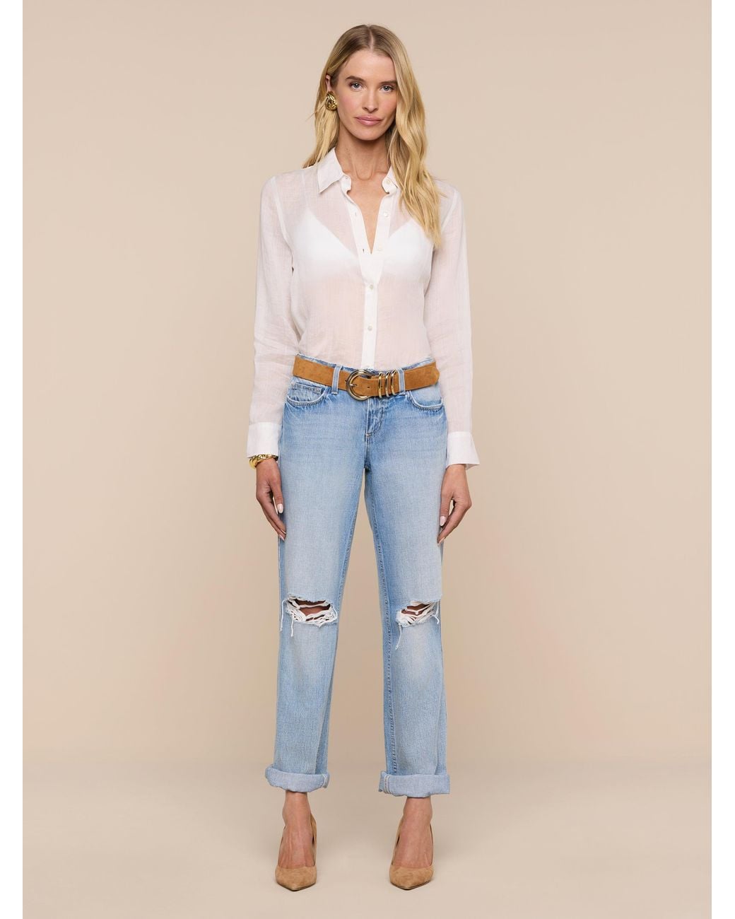 L'Agence Blue Ellery Blouse Top