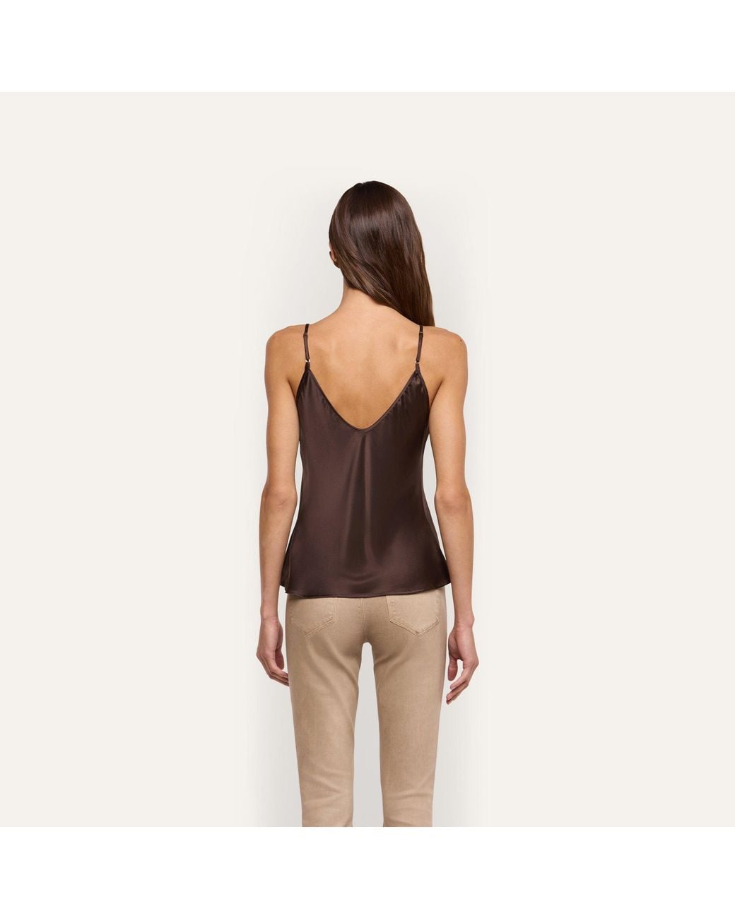L'Agence Brown Lexi Silk Camisole