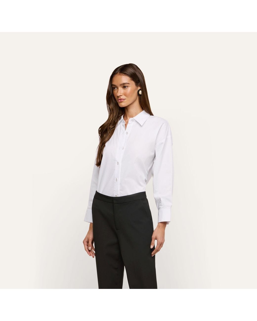 L'Agence White Rylie Poplin Shirt