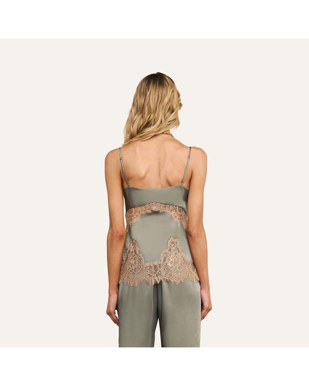 L'Agence Natural Mitsu Satin Lace Camisole