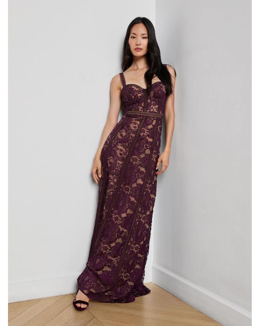 chinese dress ladies Lindsay Sequined Lace Dress Black