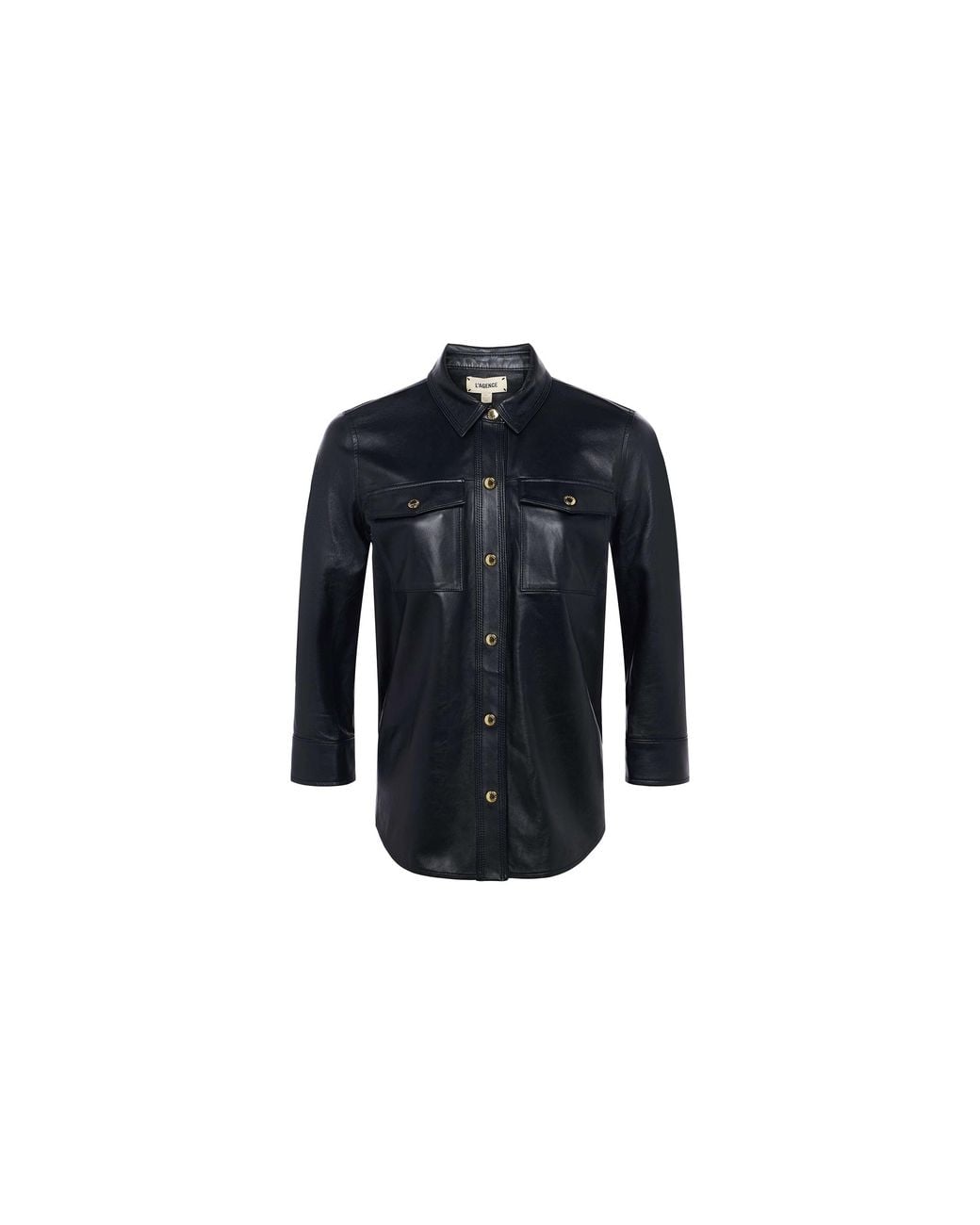 L'Agence Black 'Agence Avina Leather Shirt