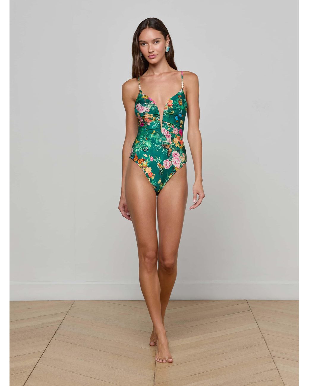 L'Agence Green 'Agence Lilou One-Piece Swimsuit