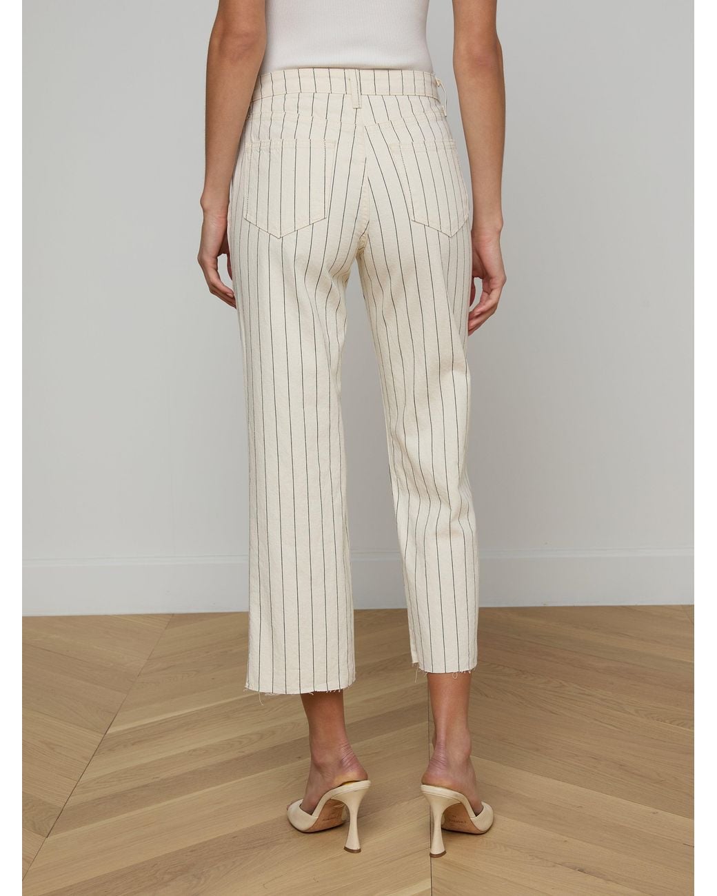 L'Agence Natural Wanda Cropped Wide-Leg Pants