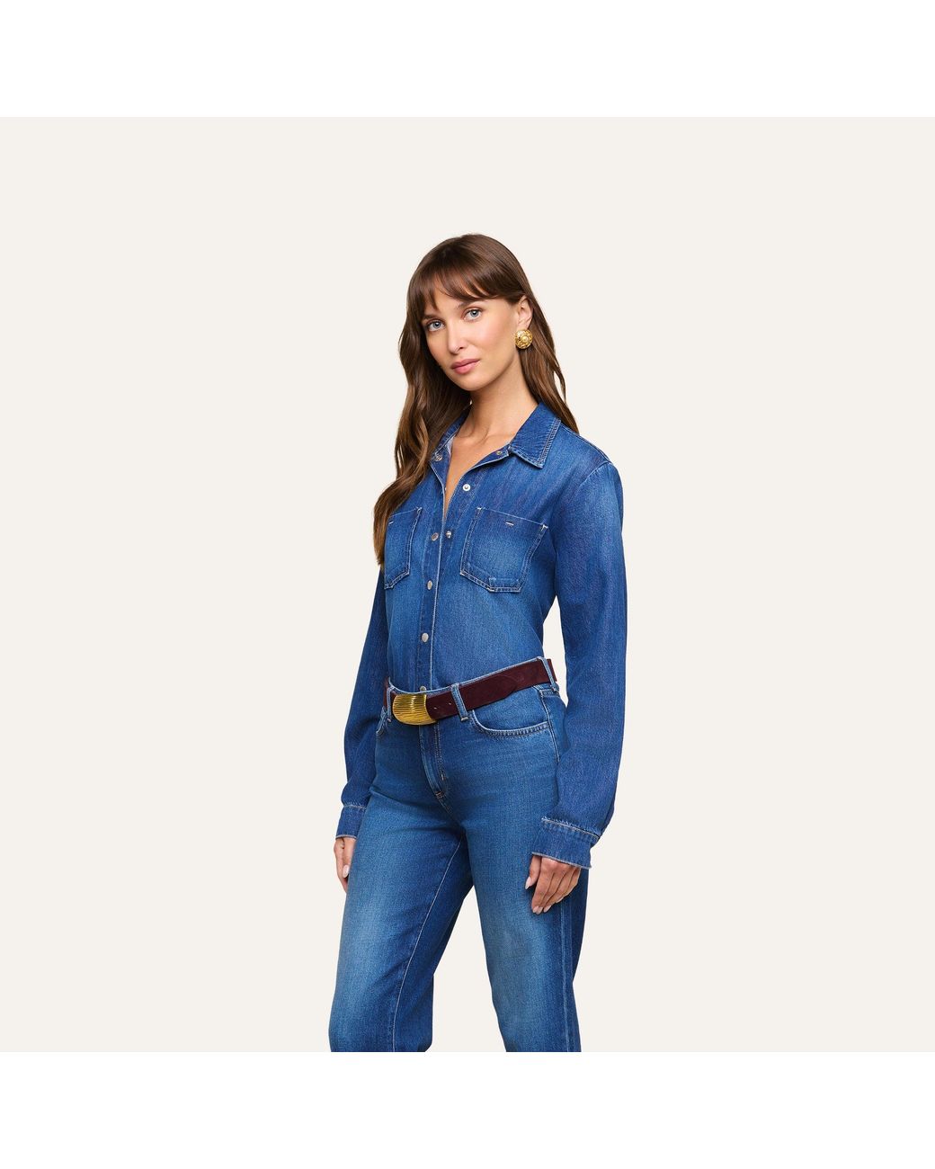 L'Agence Blue Isla Shirt