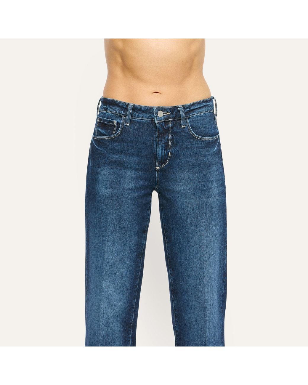 L'Agence Blue Joanne Low-Rise Wide-Leg Jean