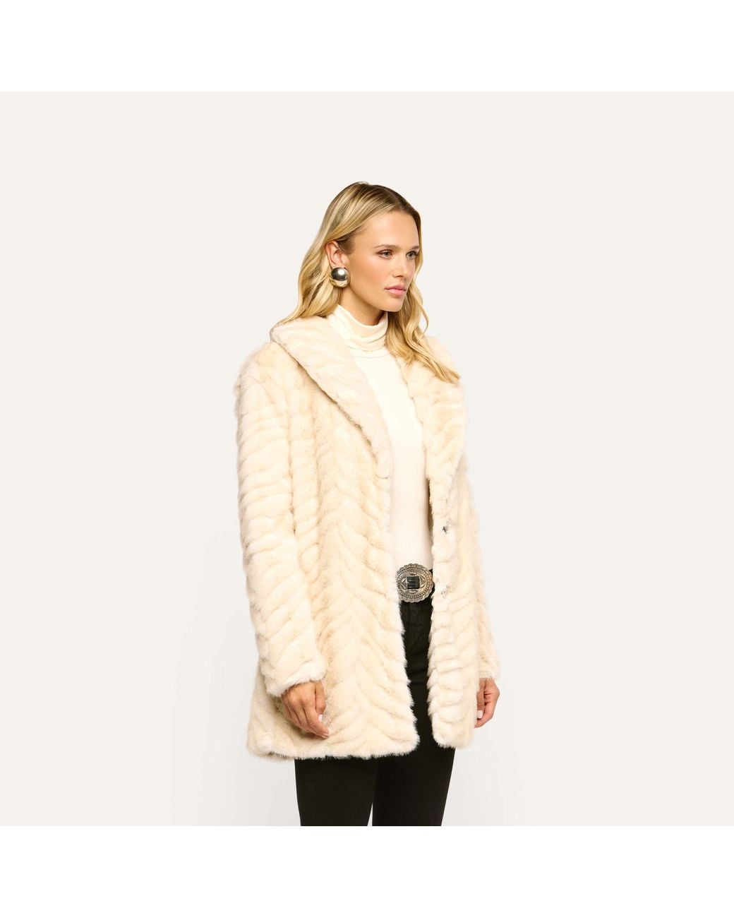 L'Agence Natural Toira Faux Fur Coat