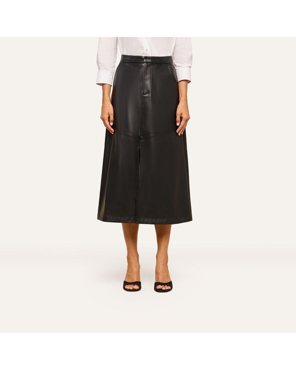 L'Agence Black Robyn Vegan Leather Skirt