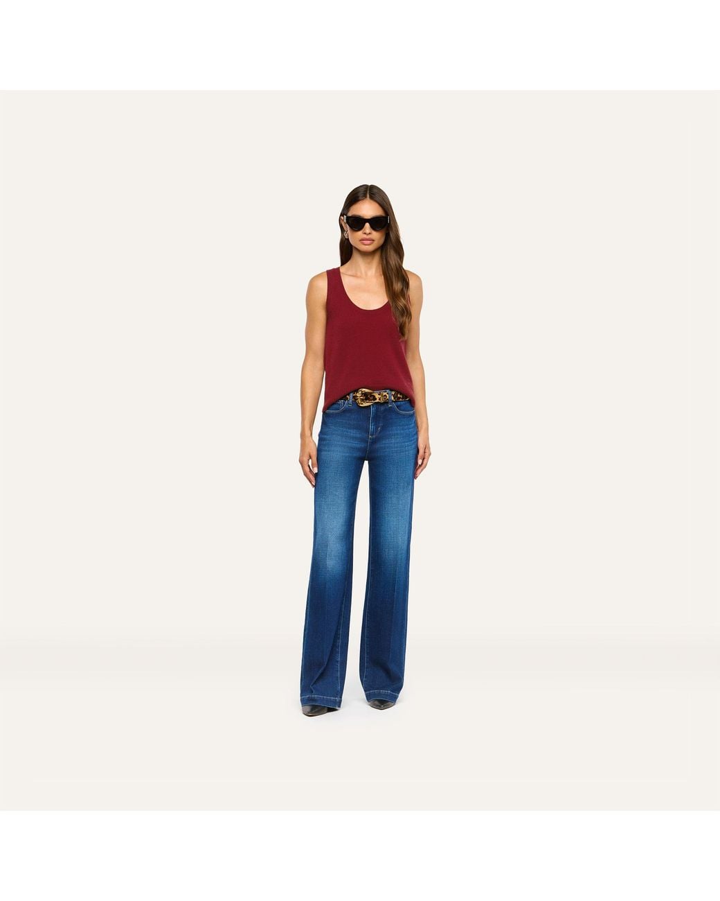 L'Agence Red Filou Cashmere Tank Top