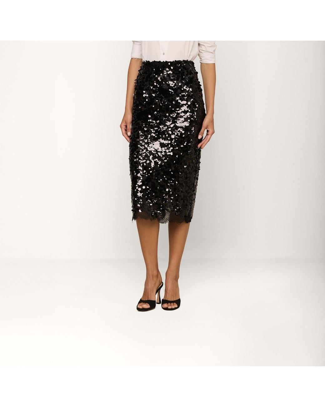 L'Agence Natural Makena Sequin Pencil Skirt