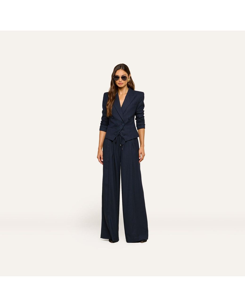 L'Agence Blue Risa Double-Breasted Blazer