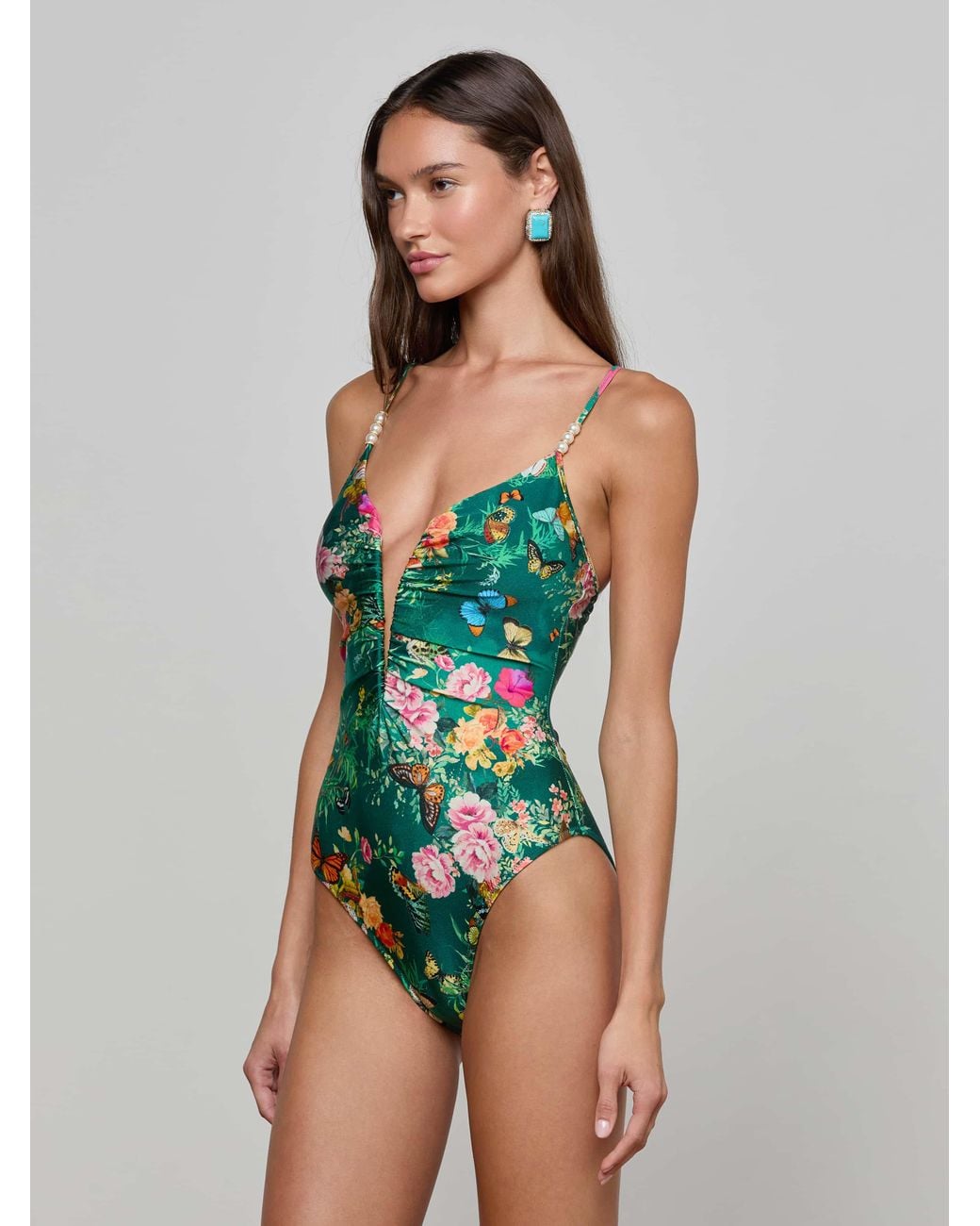 L'Agence Green 'Agence Lilou One-Piece Swimsuit