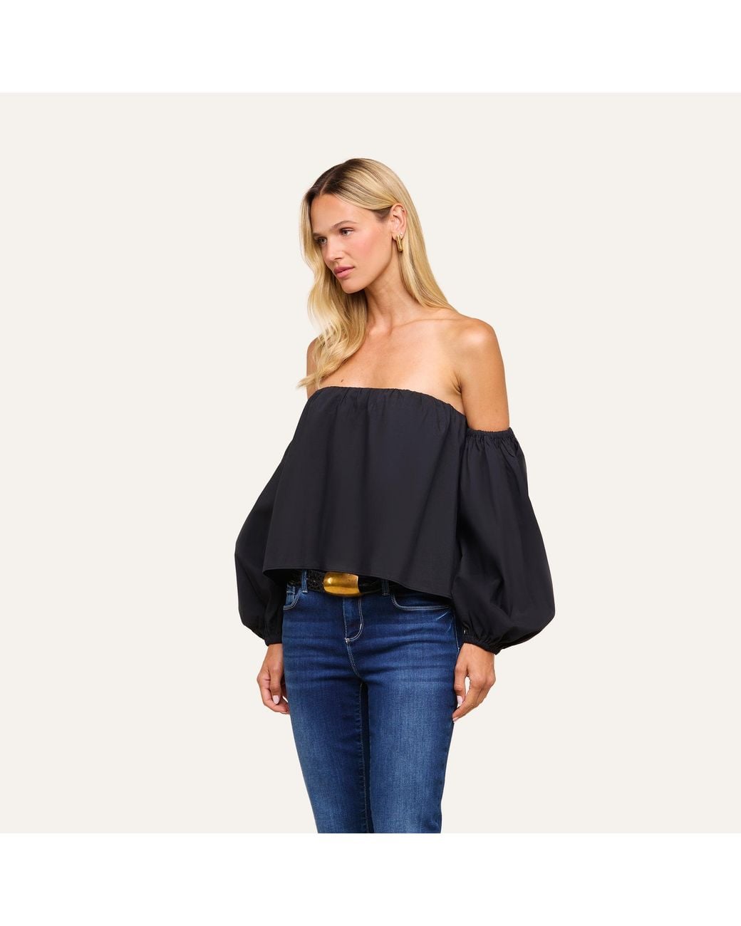 L'Agence Black Sarai Off-The-Shoulder Top