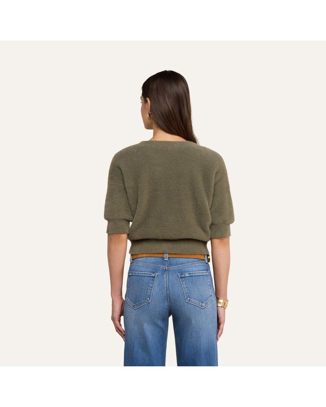L'Agence Green Guinevere Cropped Pullover