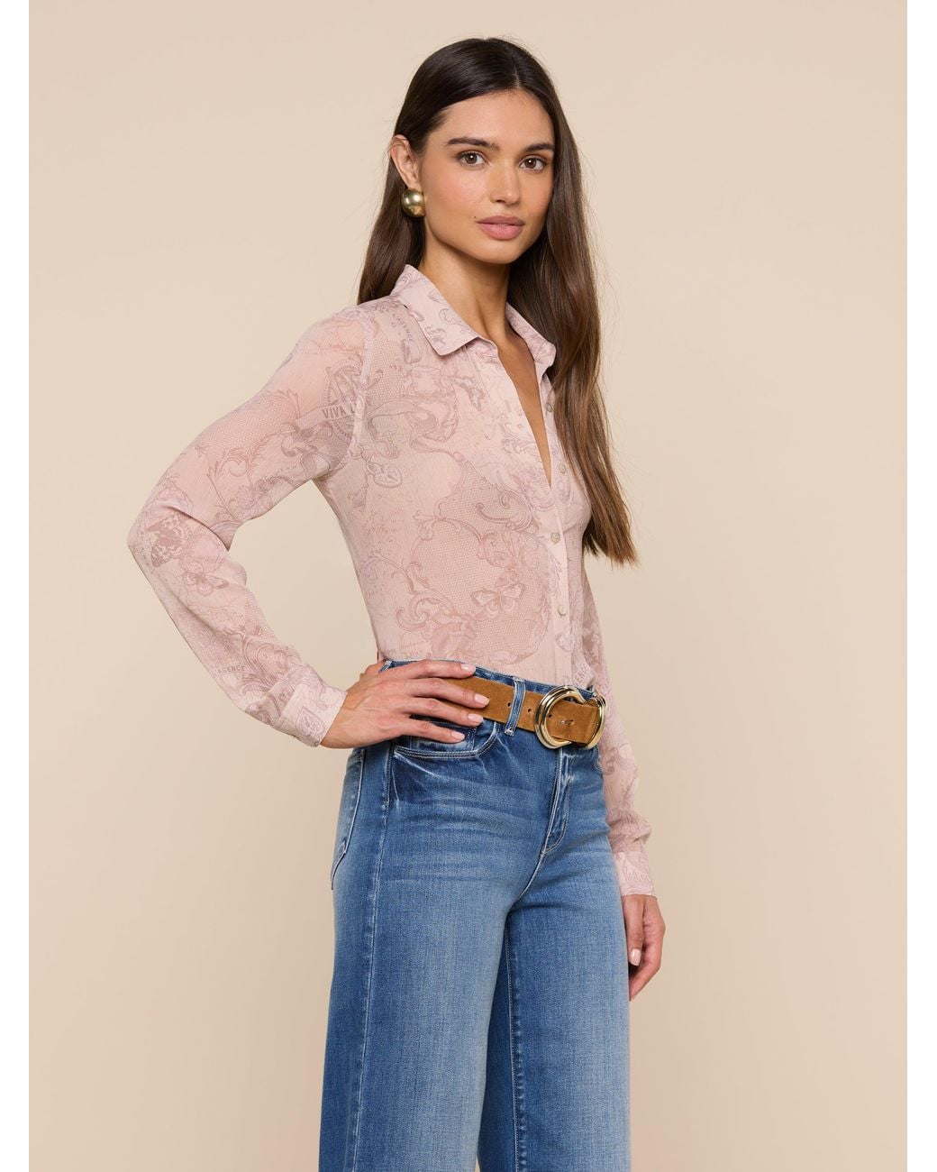 L'Agence Blue 'Agence Laurent Blouse Top