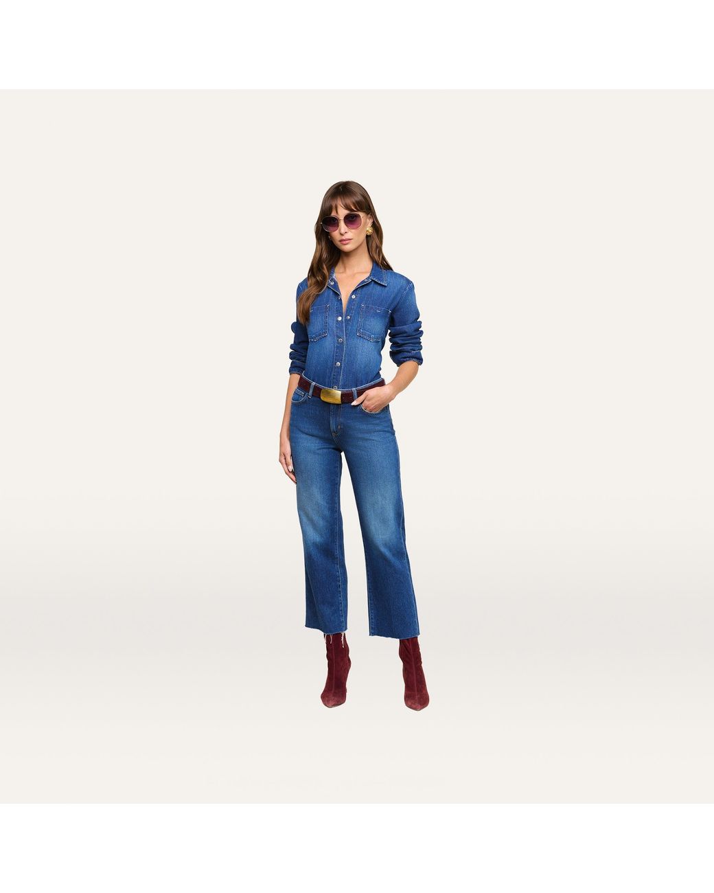 L'Agence Blue Isla Shirt