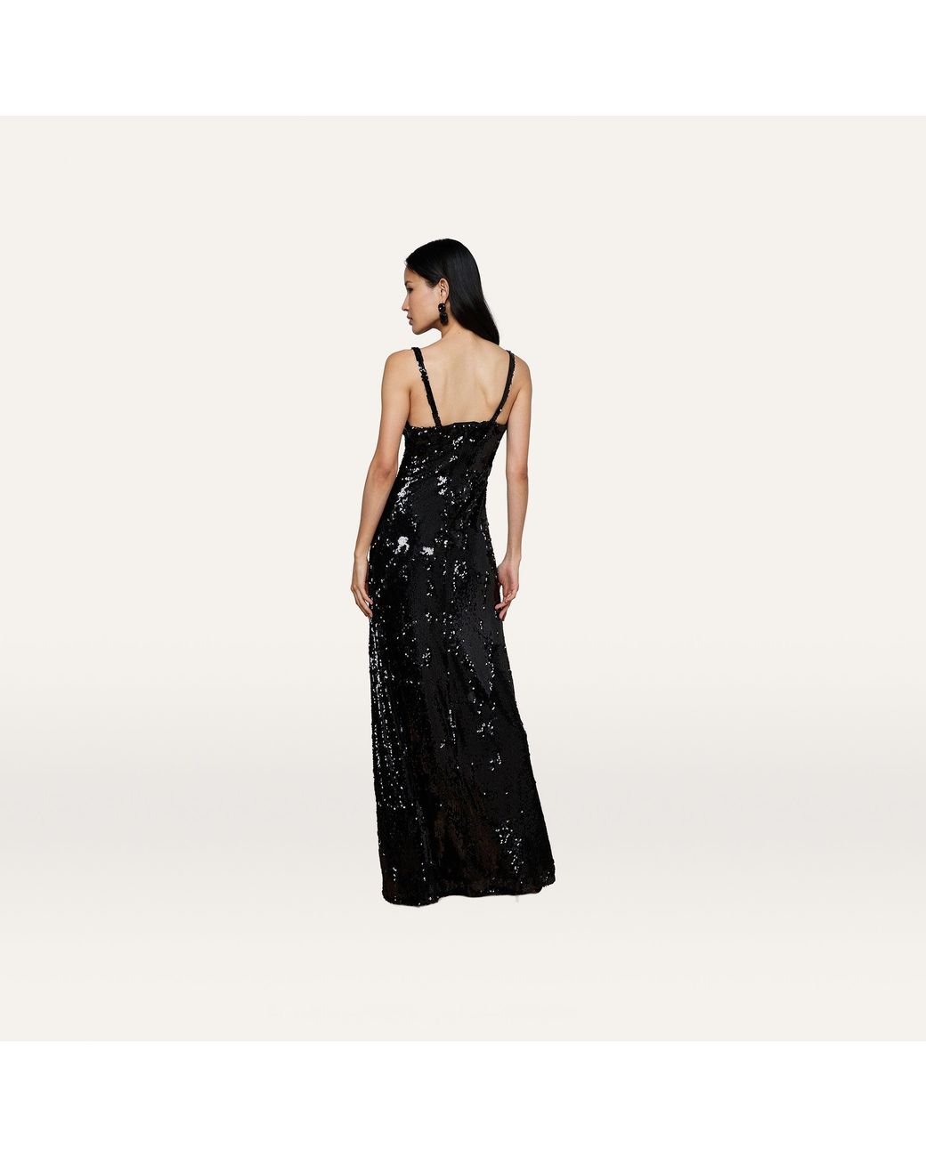 L'Agence Black Sayla Sequin Gown