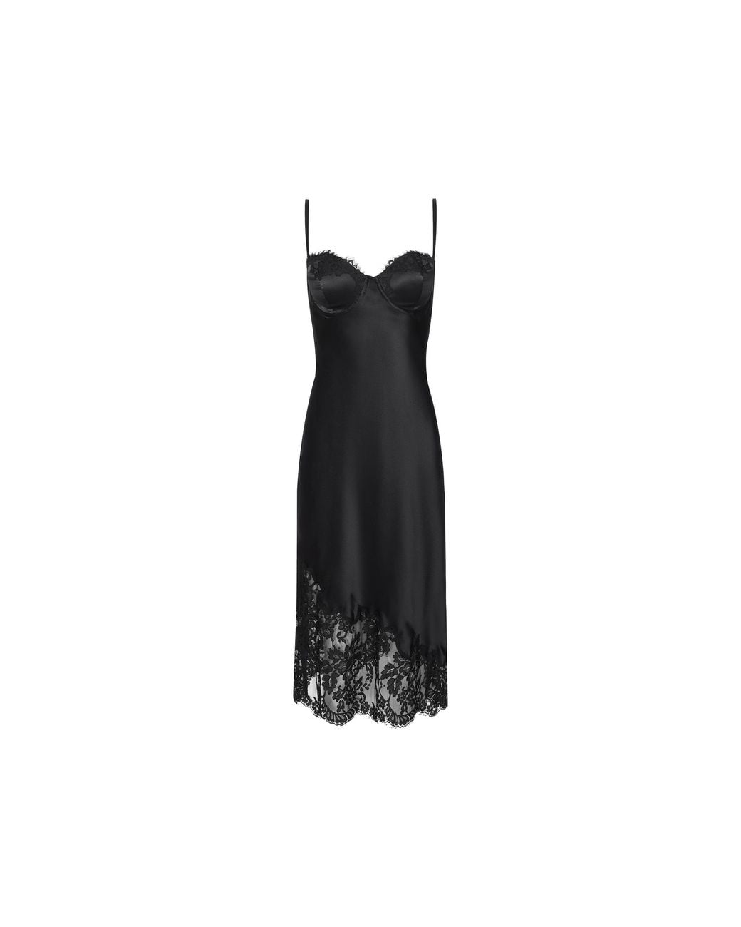 L'Agence Black Adrienne Silk Lace Dress