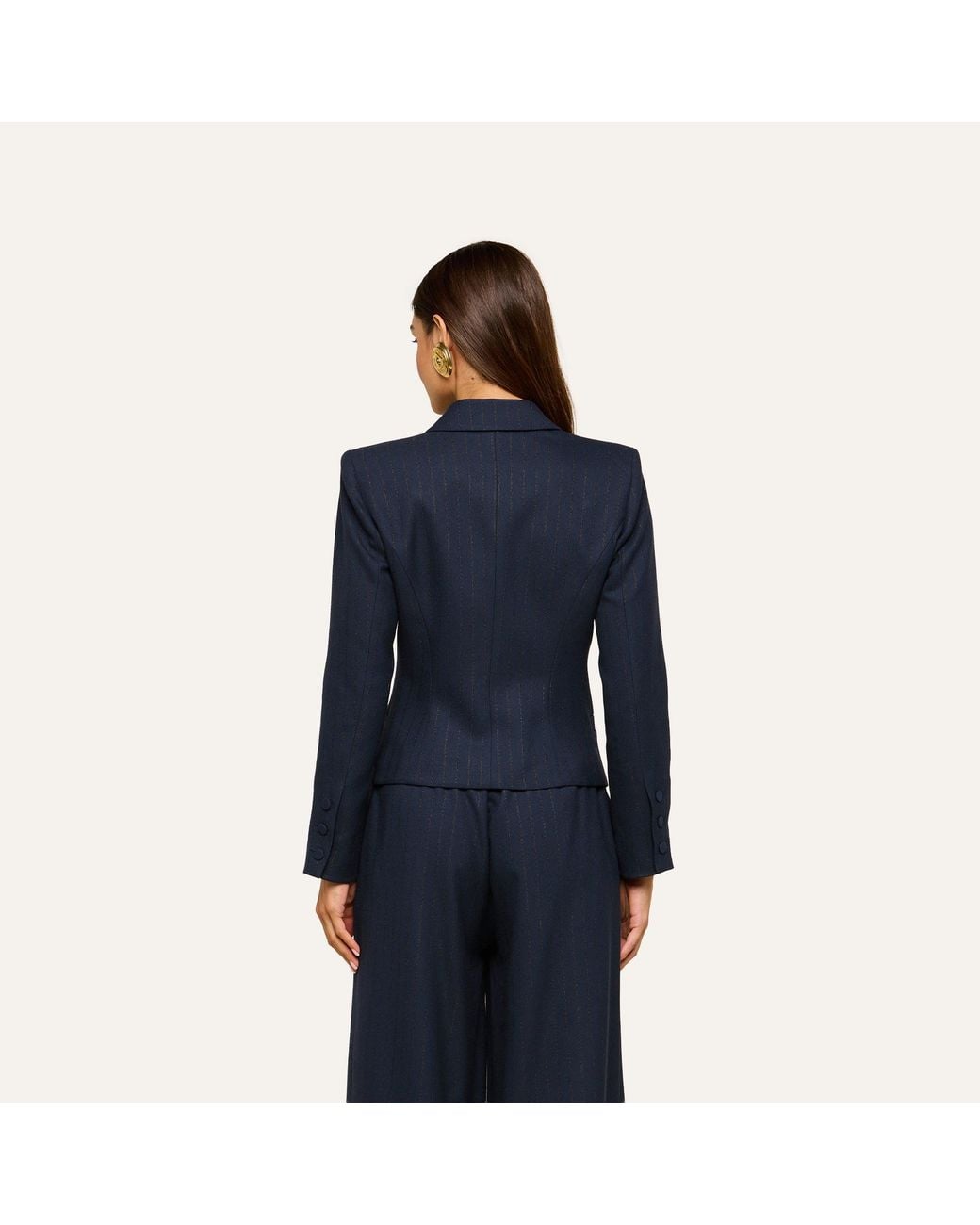 L'Agence Blue Risa Double-Breasted Blazer