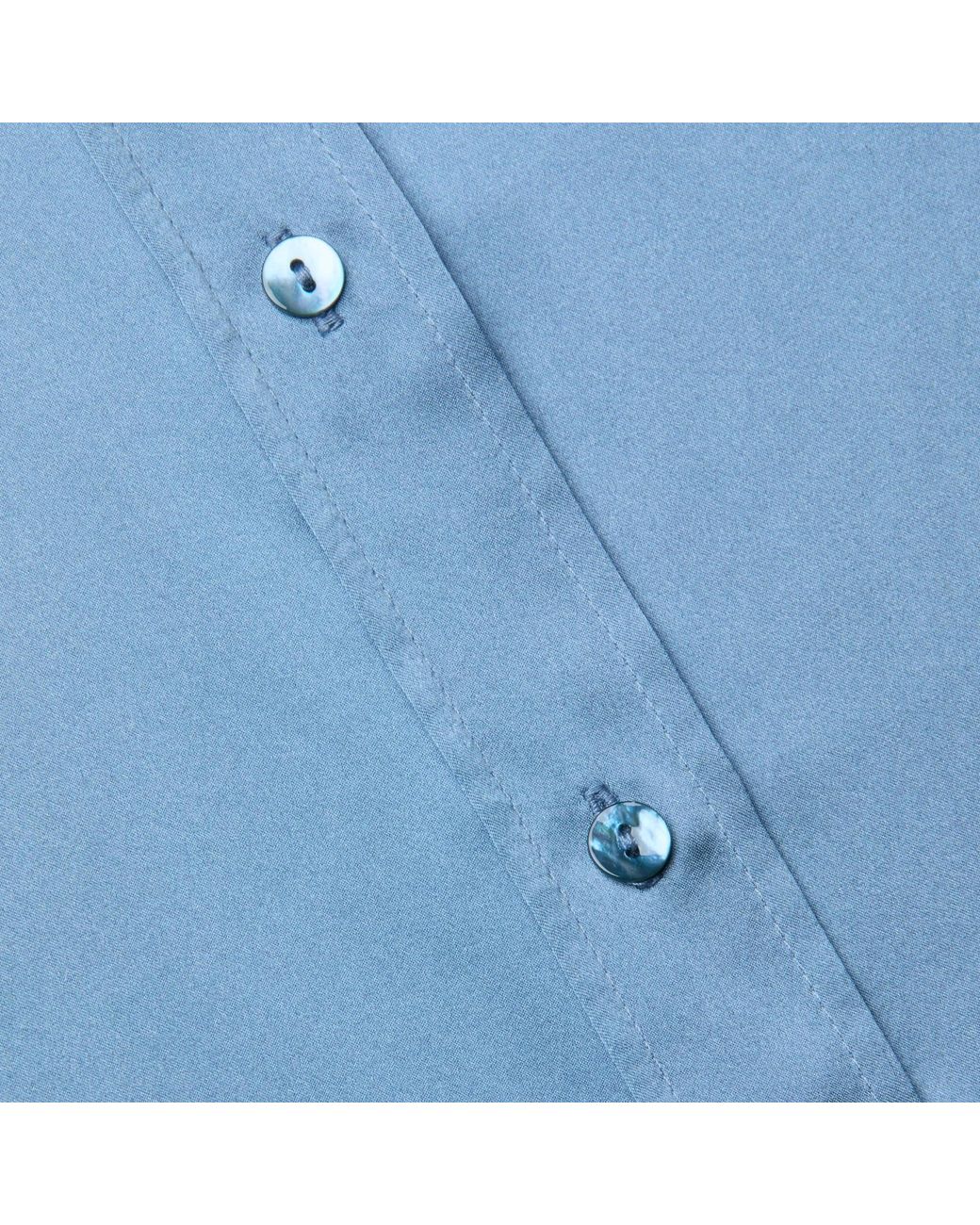 L'Agence Blue Dani Silk Blouse Top