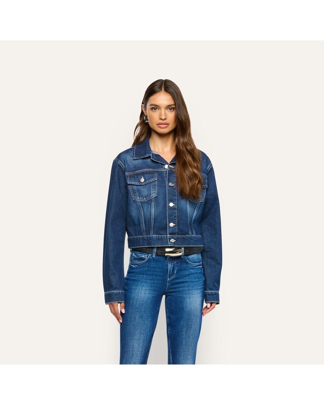 L'Agence Blue Alessia Jean Jacket