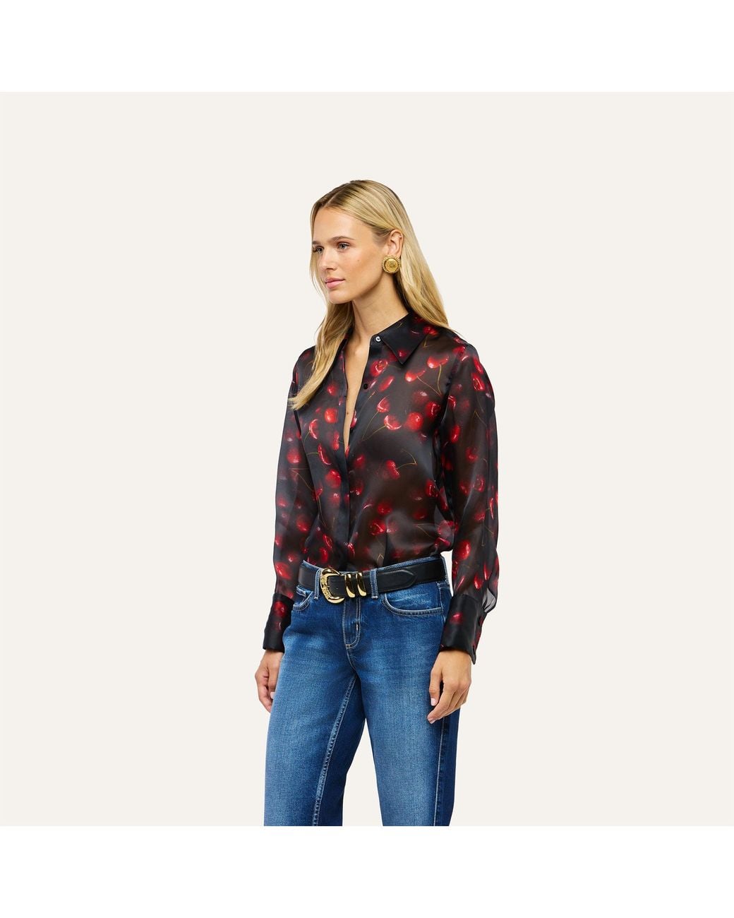 L'Agence Purple 'Agence Sona Silk Blouse Top
