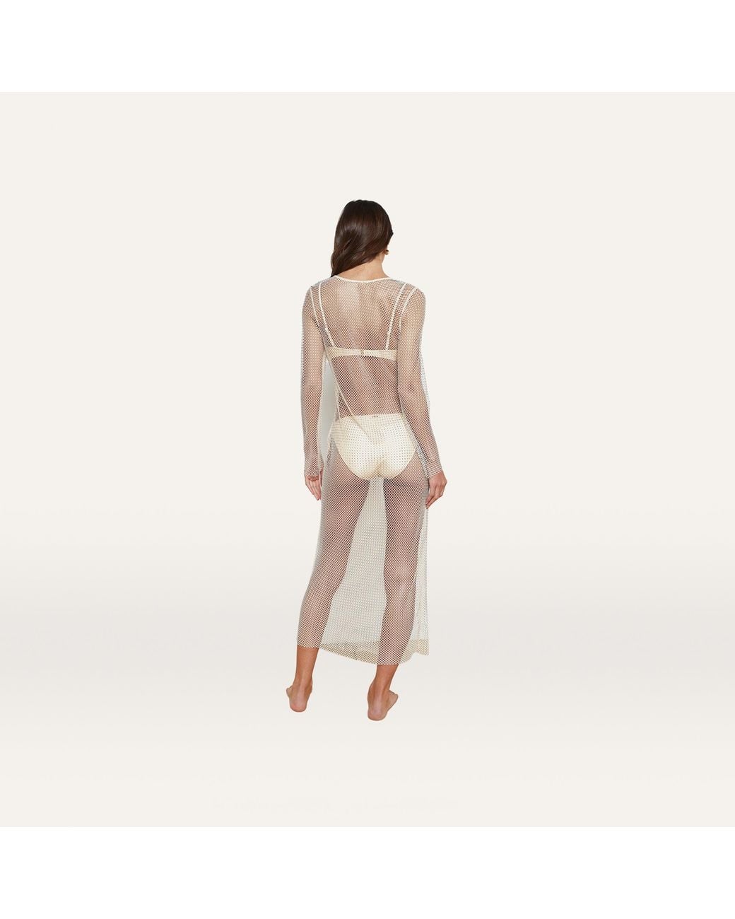 L'Agence Natural Sara Mesh Cover-up Dress