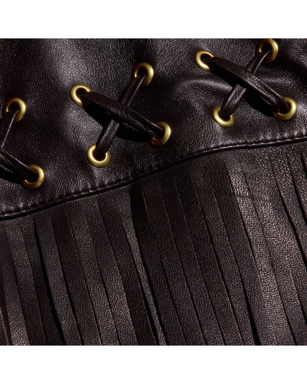 L'Agence Black Luci Fringed Leather Jacket