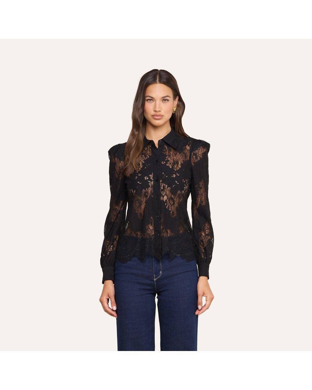 L'Agence Black Jenica Lace Blouse