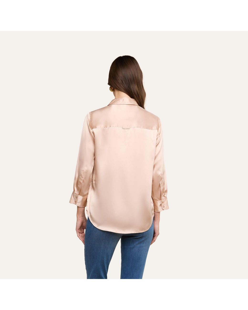 L'Agence Natural Dani Silk Blouse Top