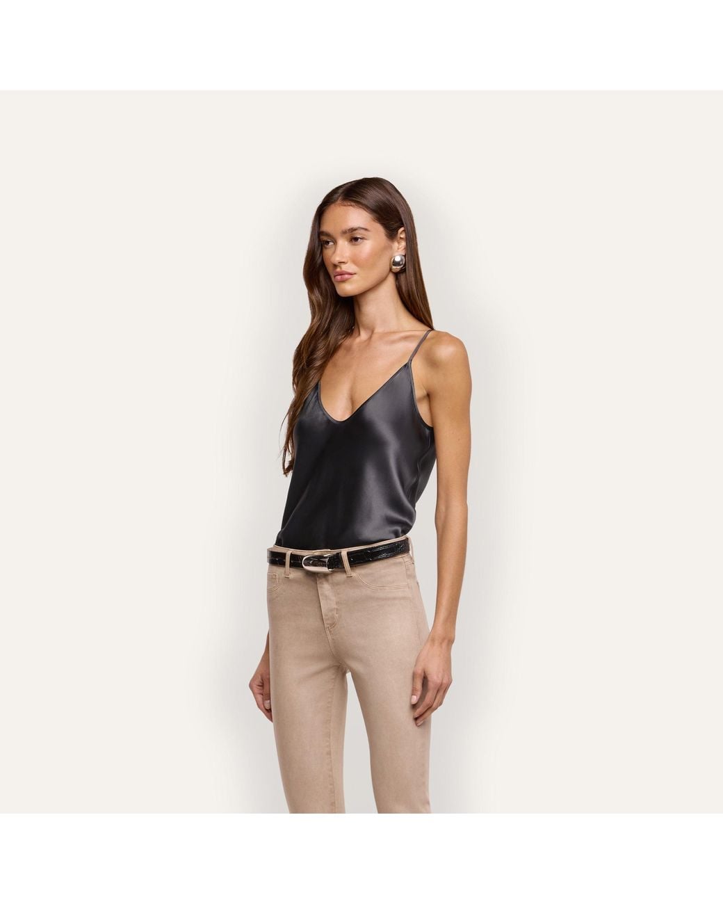 L'Agence Blue Lexi Silk Camisole