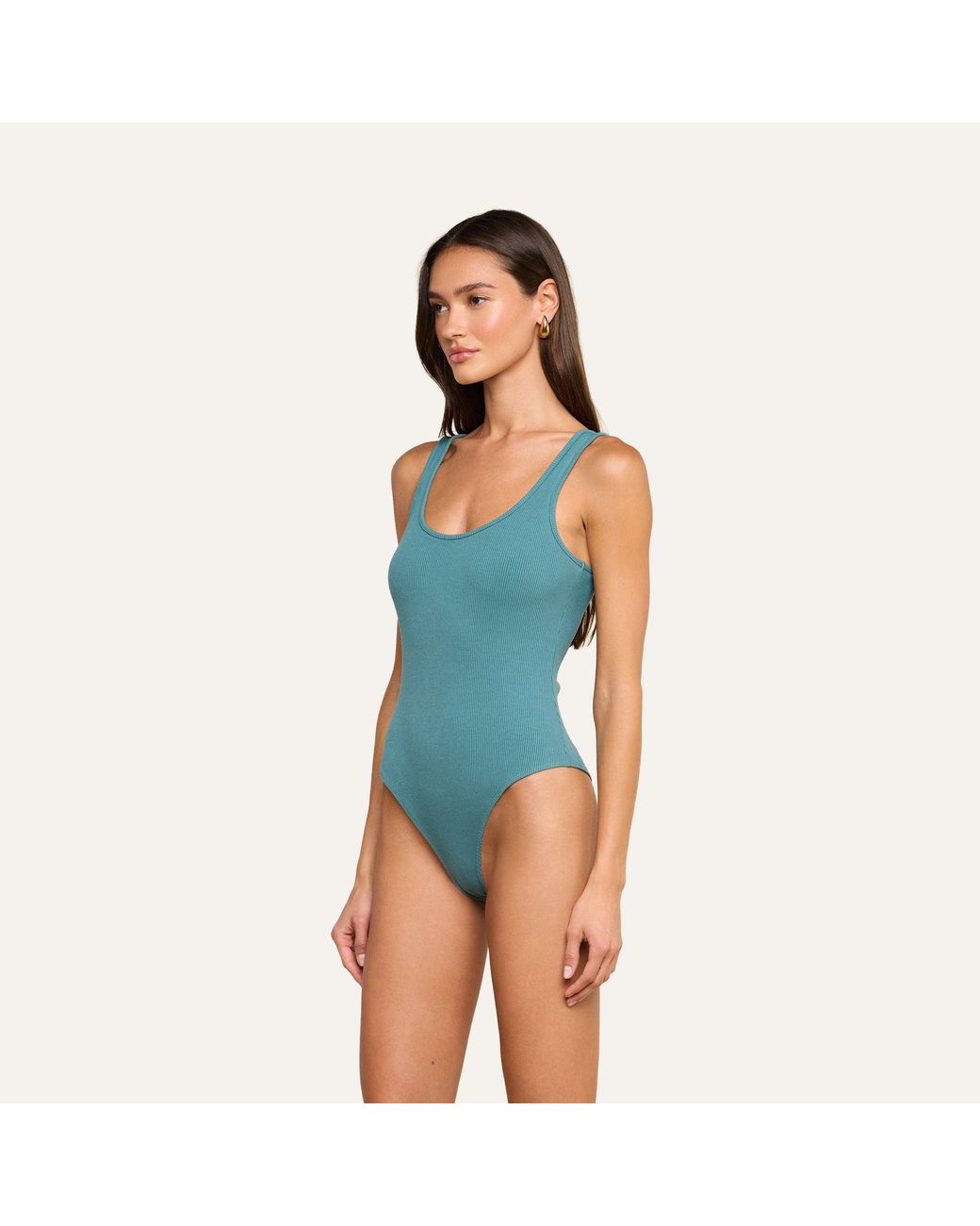 L'Agence Blue Nica Scoopneck Bodysuit