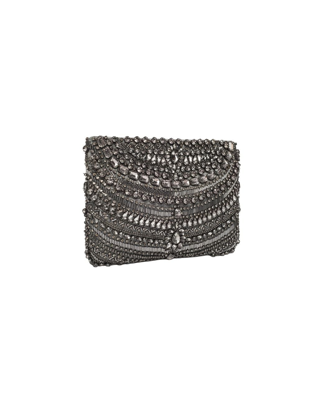 L'Agence Gray Eclipse Crystal Clutch