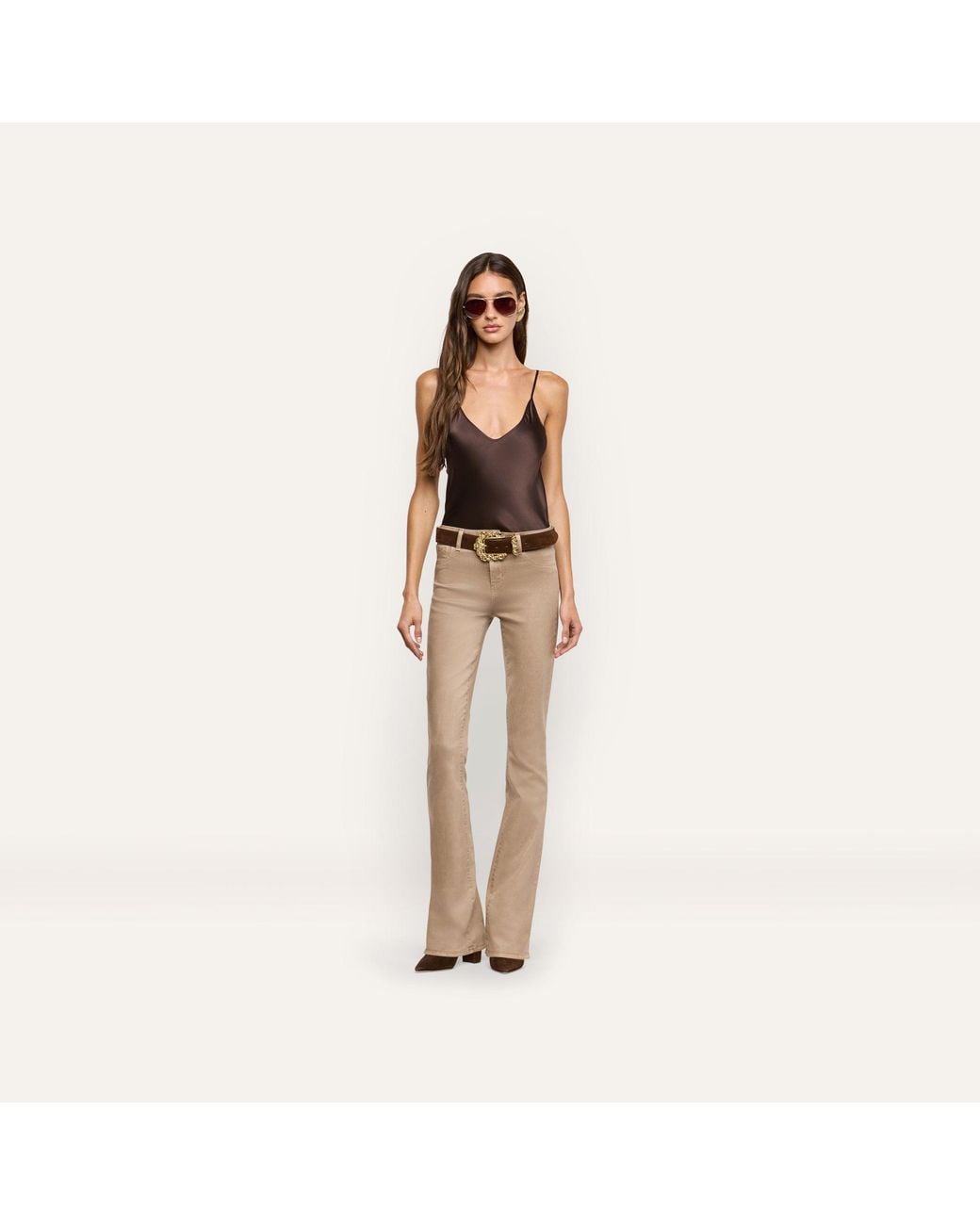 L'Agence Brown Lexi Silk Camisole