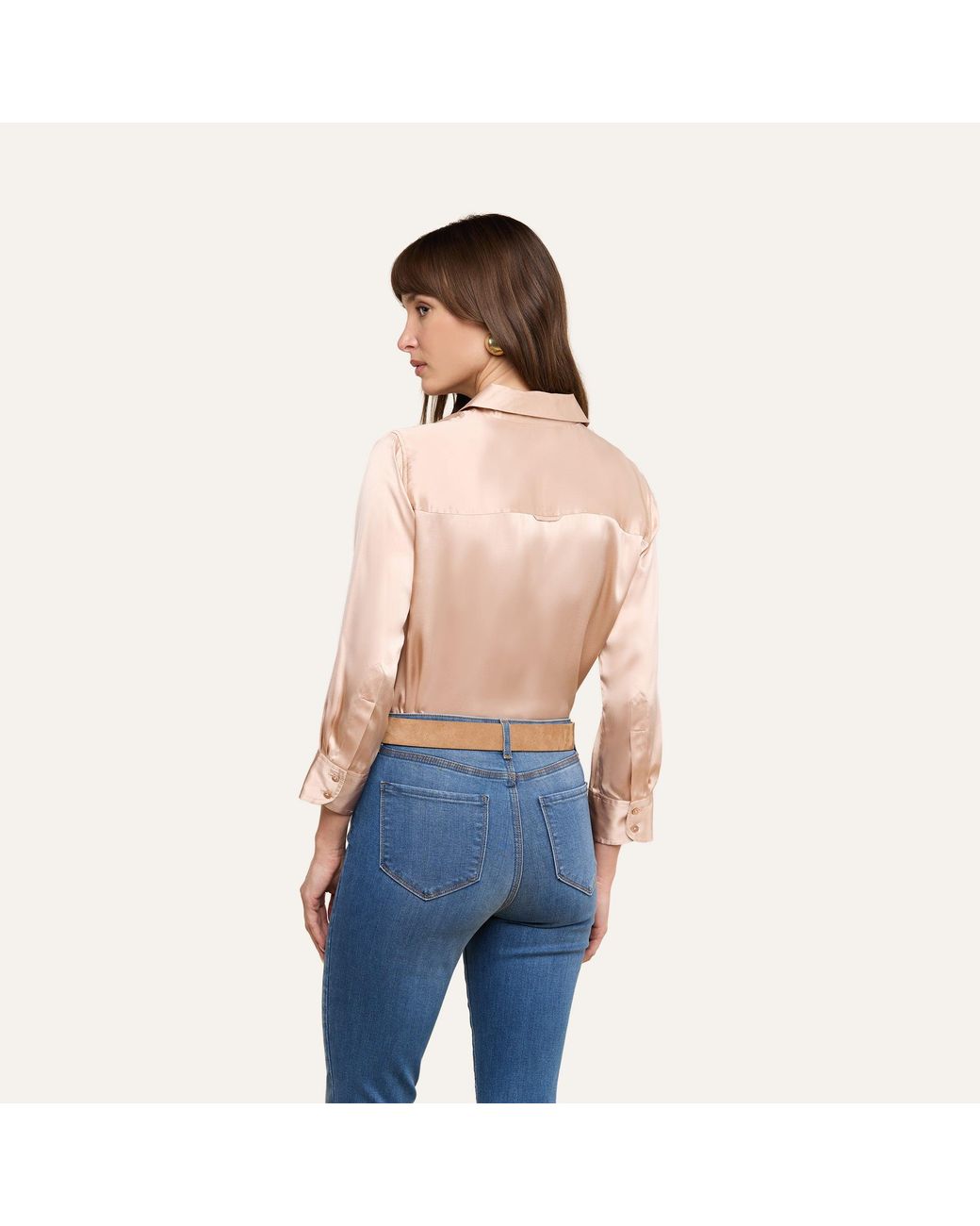 L'Agence Natural Dani Silk Blouse Top