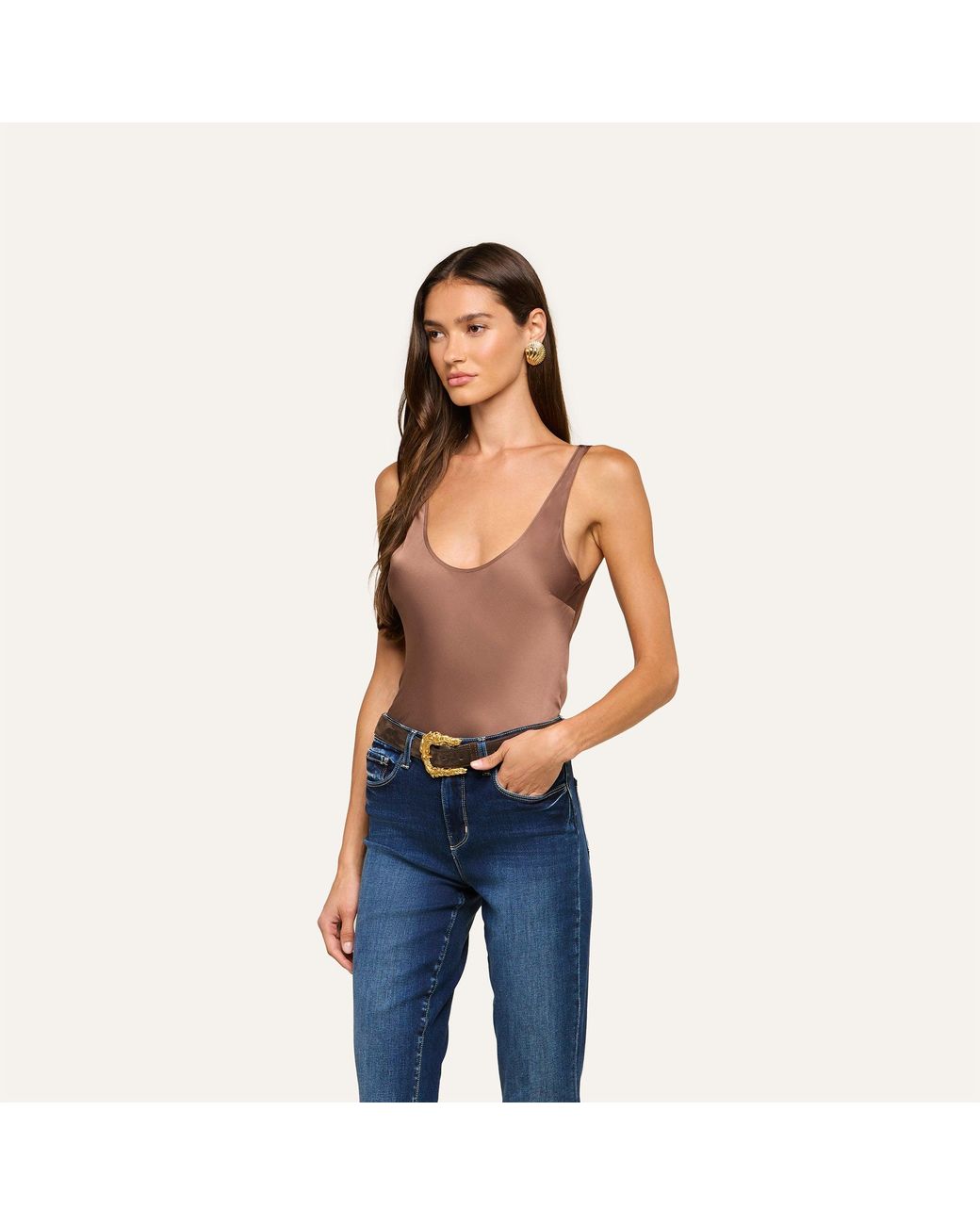 L'Agence Brown Eddie Tank Top