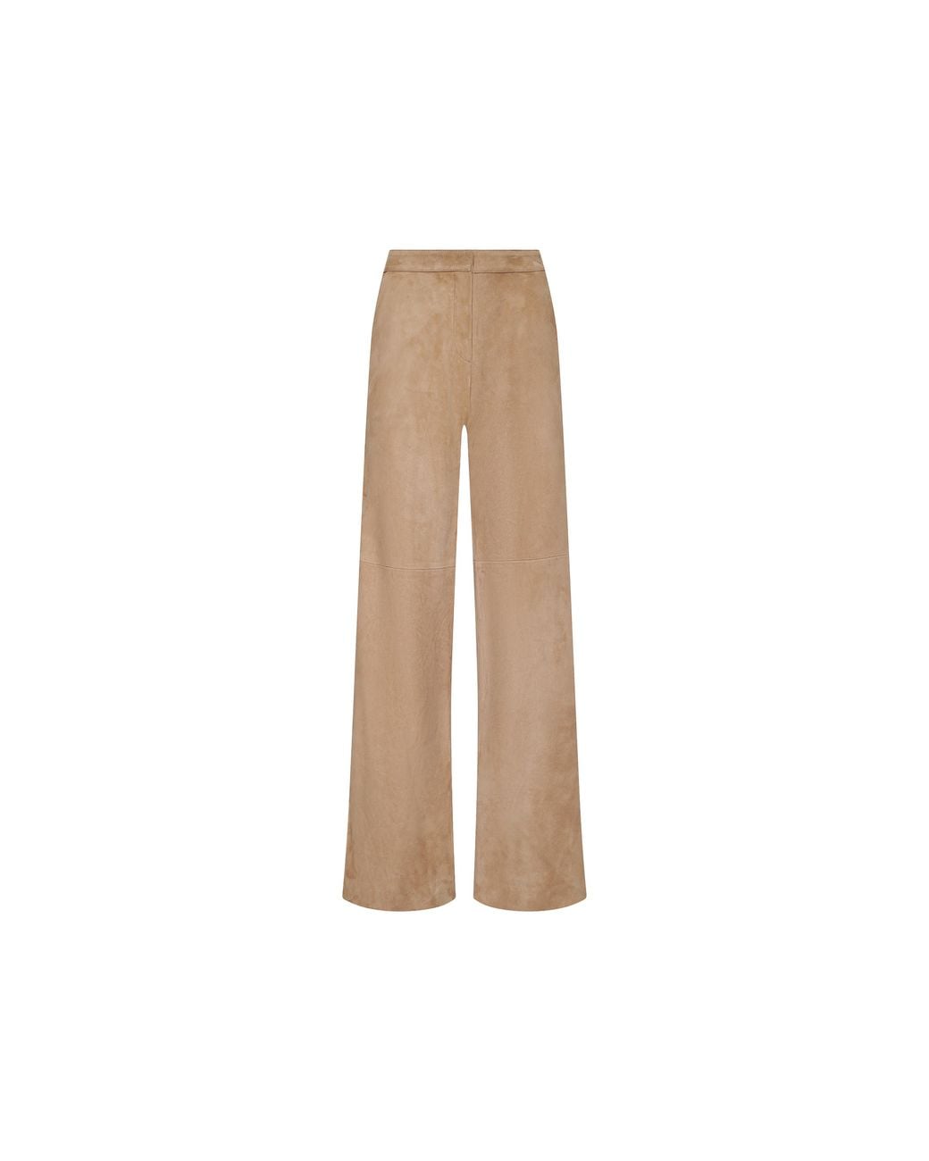 L'Agence Natural Livvy Suede Straight-Leg Trouser