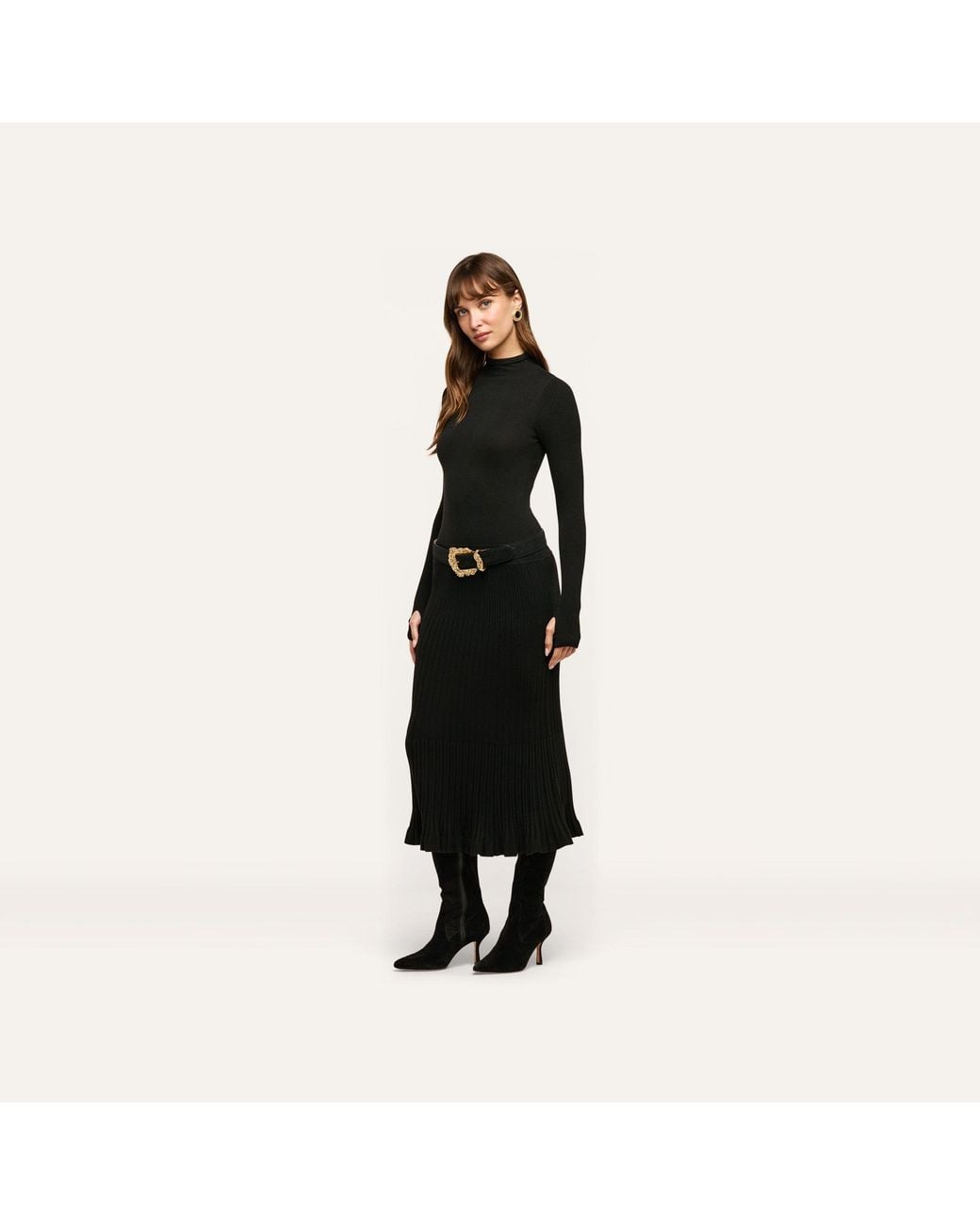 L'Agence Black Solaire Knit Dress