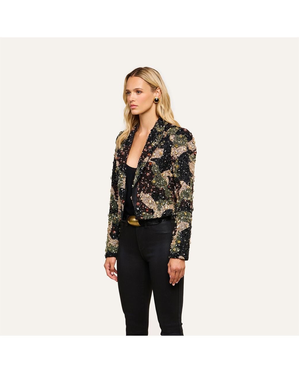 L'Agence Black Jen Crystal Blazer