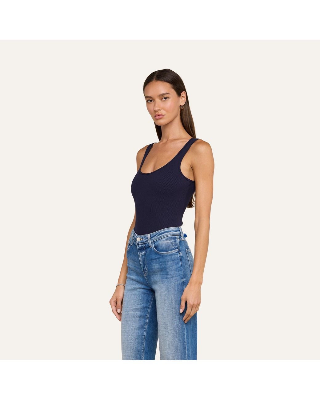 L'Agence Blue Nica Scoopneck Bodysuit