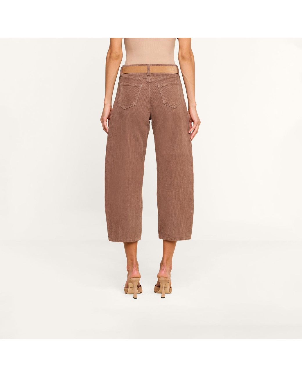 L'Agence Brown Mallis Corduroy Bow-Leg Pants
