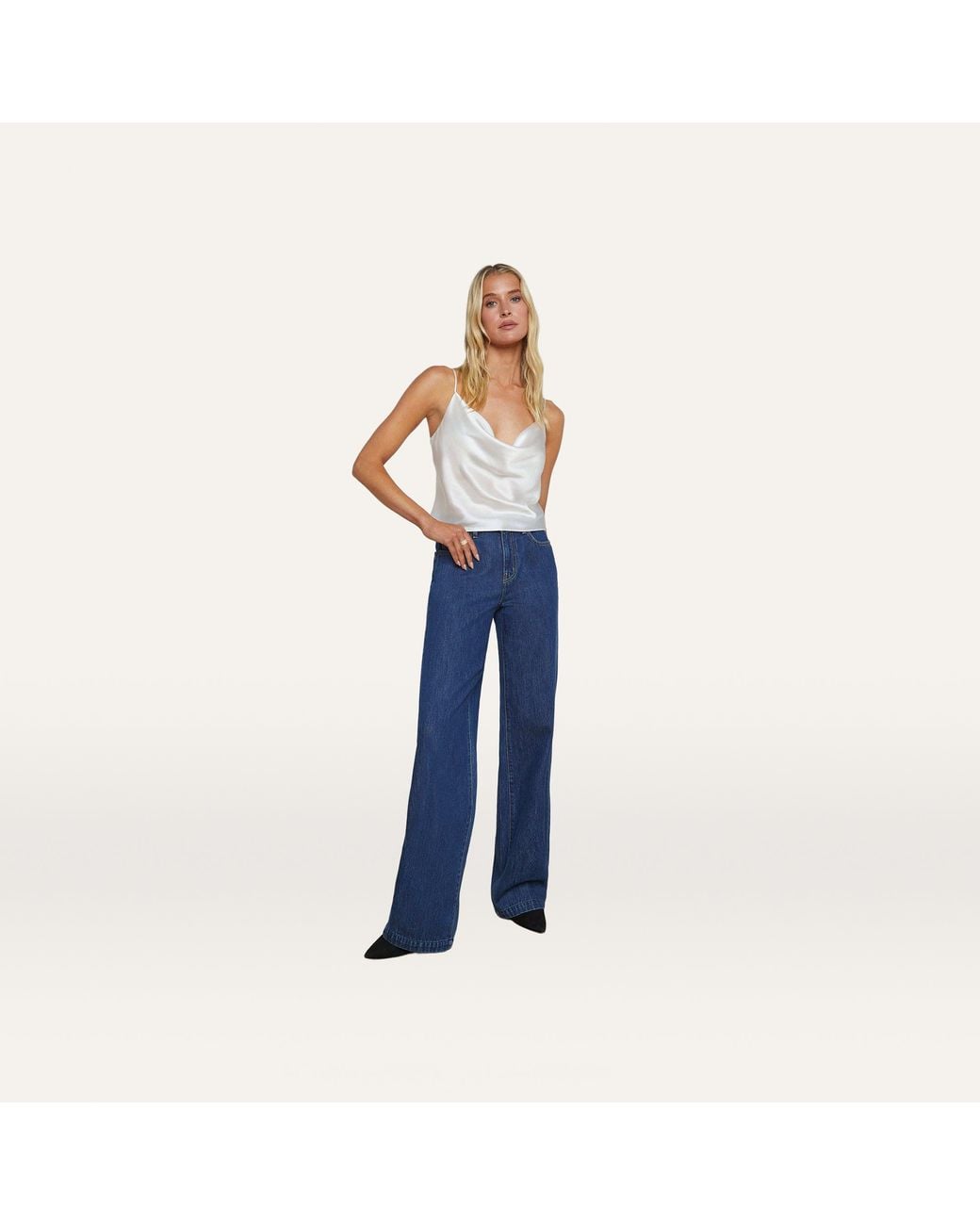 L'Agence White Calista Silk Camisole